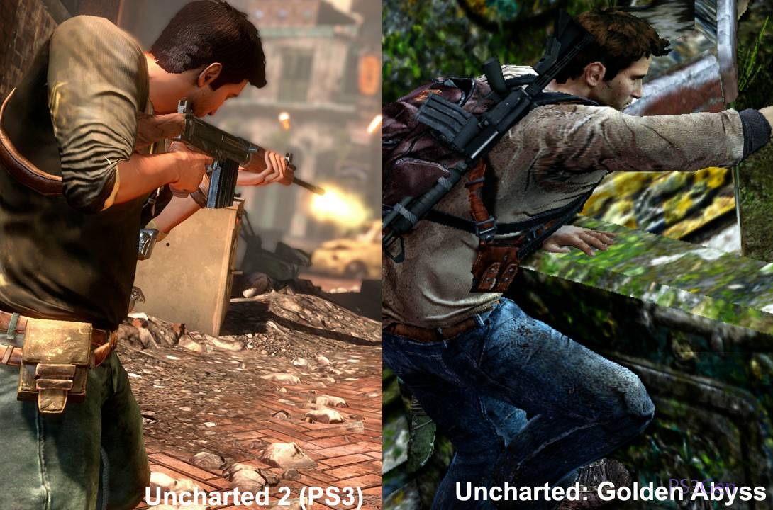 مقایسه uncharted golden abyss با uncharted2