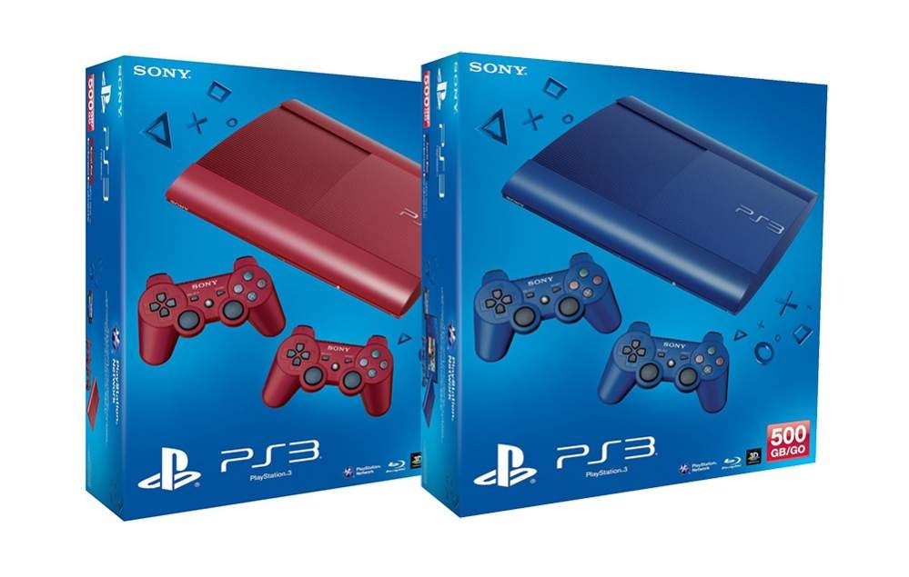 ps3 super slim red and blue color