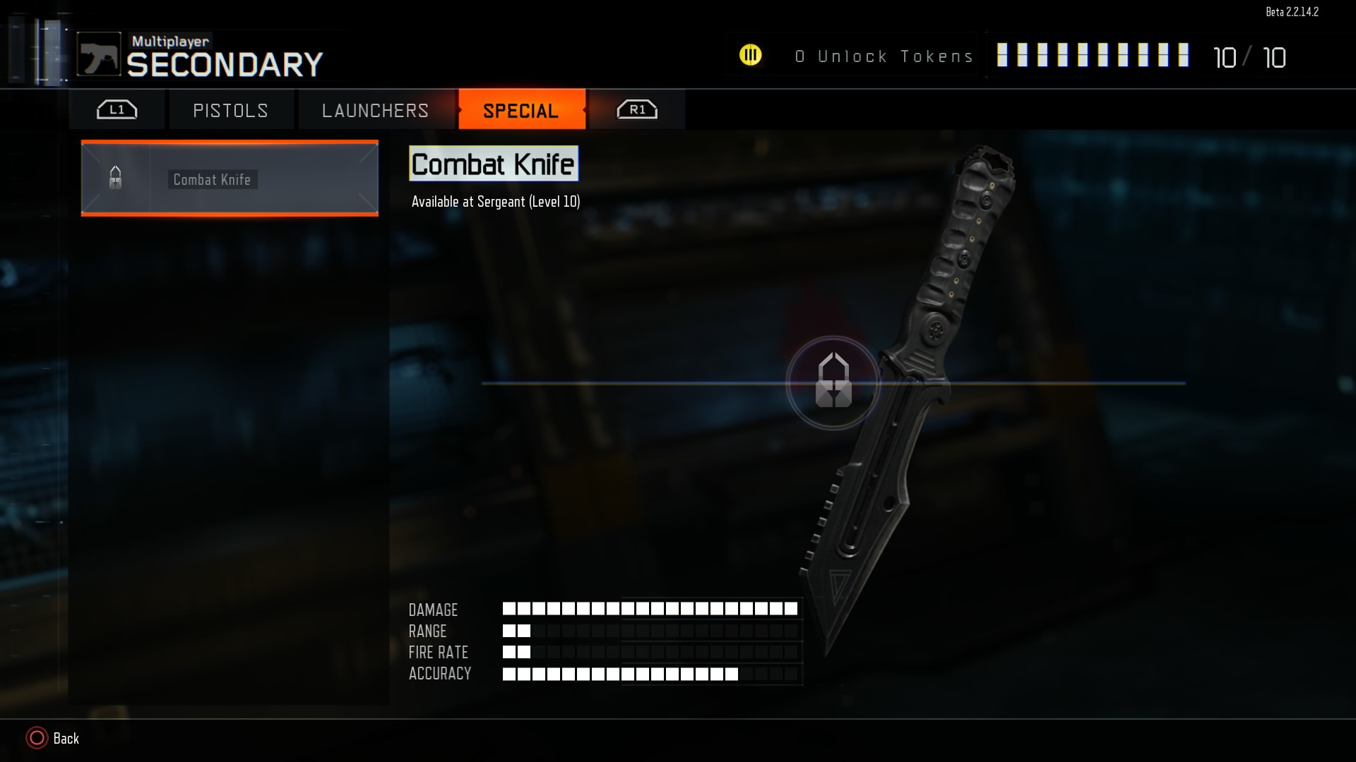 Unlock special. Combat Beta.