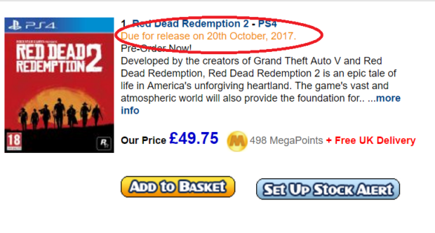 خرده‌فروشی Gameseek تاریخ انتشار Red Dead Redemption 2 را لو داد - گیمفا
