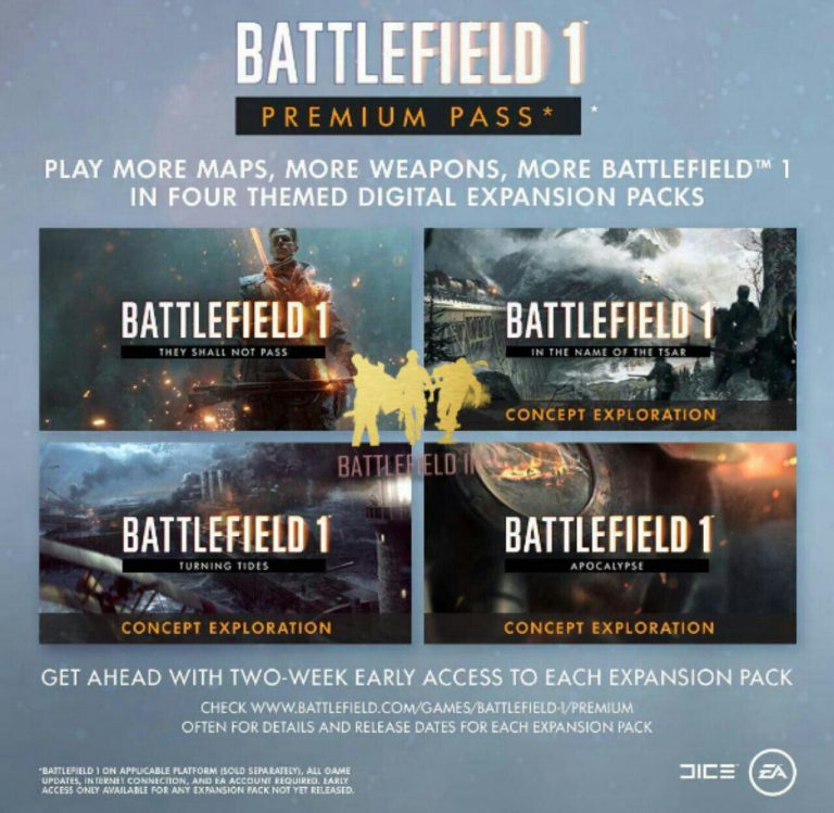 اطلاعاتی از تمامی بسته های الحاقی بازی Battlefield 1 به انتشار رسید - گیمفا