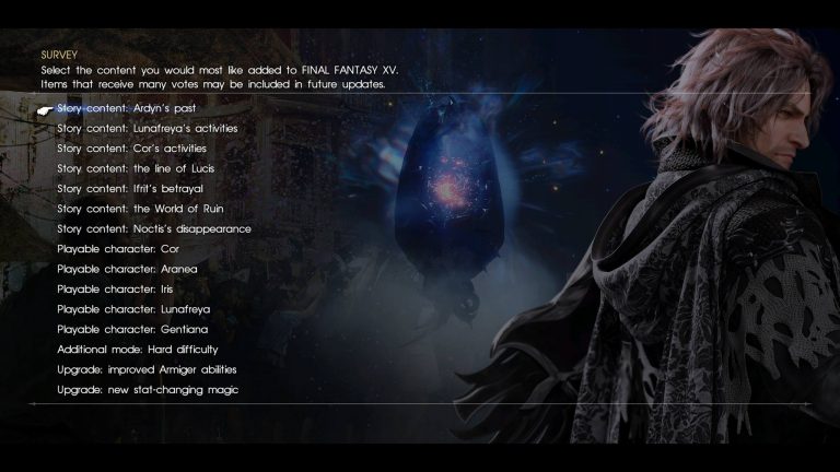 نظرسنجی جدید Final Fantasy XV از شما می‌خواهد تا محتویات بعدی این عنوان را تعیین کنید - گیمفا