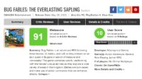 در جستجوی جاودانگی | نقد‌ها و نمرات بازی Bug Fables: The Everlasting Sapling - گیمفا
