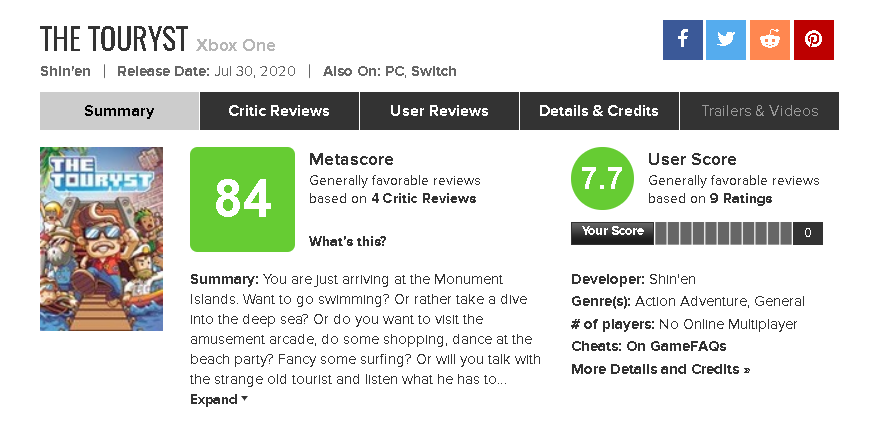 The Touryst - Metacritic