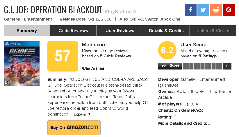 G.I. Joe: Operation Blackout - Metacritic