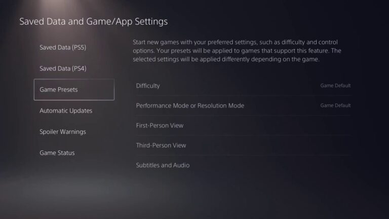 کنسول پلی‌استیشن ۵ امکان از پیش تعیین کردن تنظیمات داخل بازی را برای بازی‌بازان فراهم خواهد کرد - گیمفا