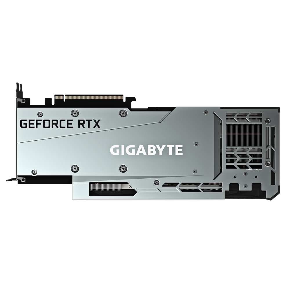 gigabyte geforce rtx3080 gaming oc back view کارت گرافیک rtx 3080 گیگابایت