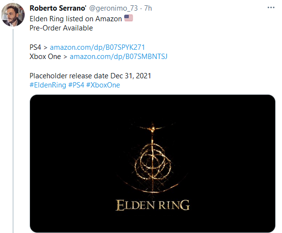 بازی Elden Ring توسط فروشگاه باندای نامکو فهرست‌بندی شد