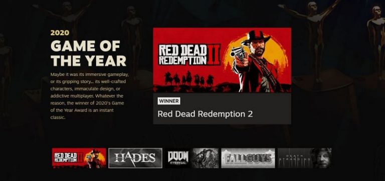 بازی Red Dead Redemption 2 بهترین بازی سال استیم شد