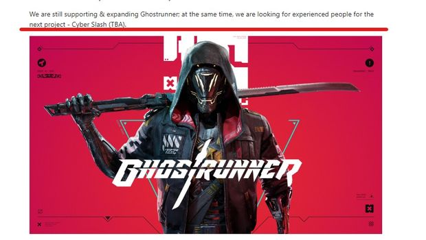 سازنده‌ی بازی Ghostrunner بر روی پروژه‌ی جدیدی کار می‌کند