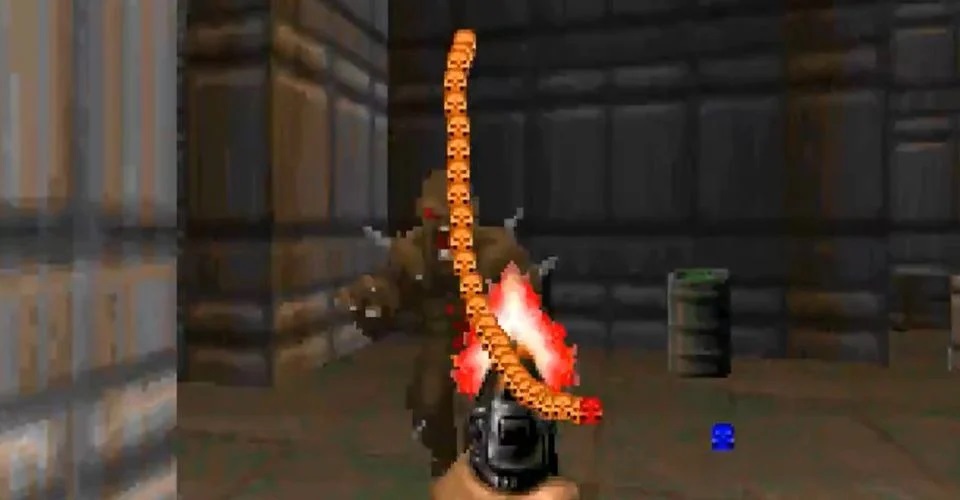 بازی‌باز به تجربه‌ی بازی Classic Snake در عنوان Doom پرداخت