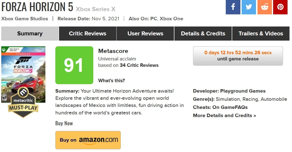 نقدها و نمرات Forza Horizon 5 منتشر شدند - گیمفا