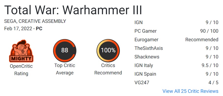 نقدها و نمرات بازی Total War: Warhammer 3 منتشر شدند - تی ام گیم
