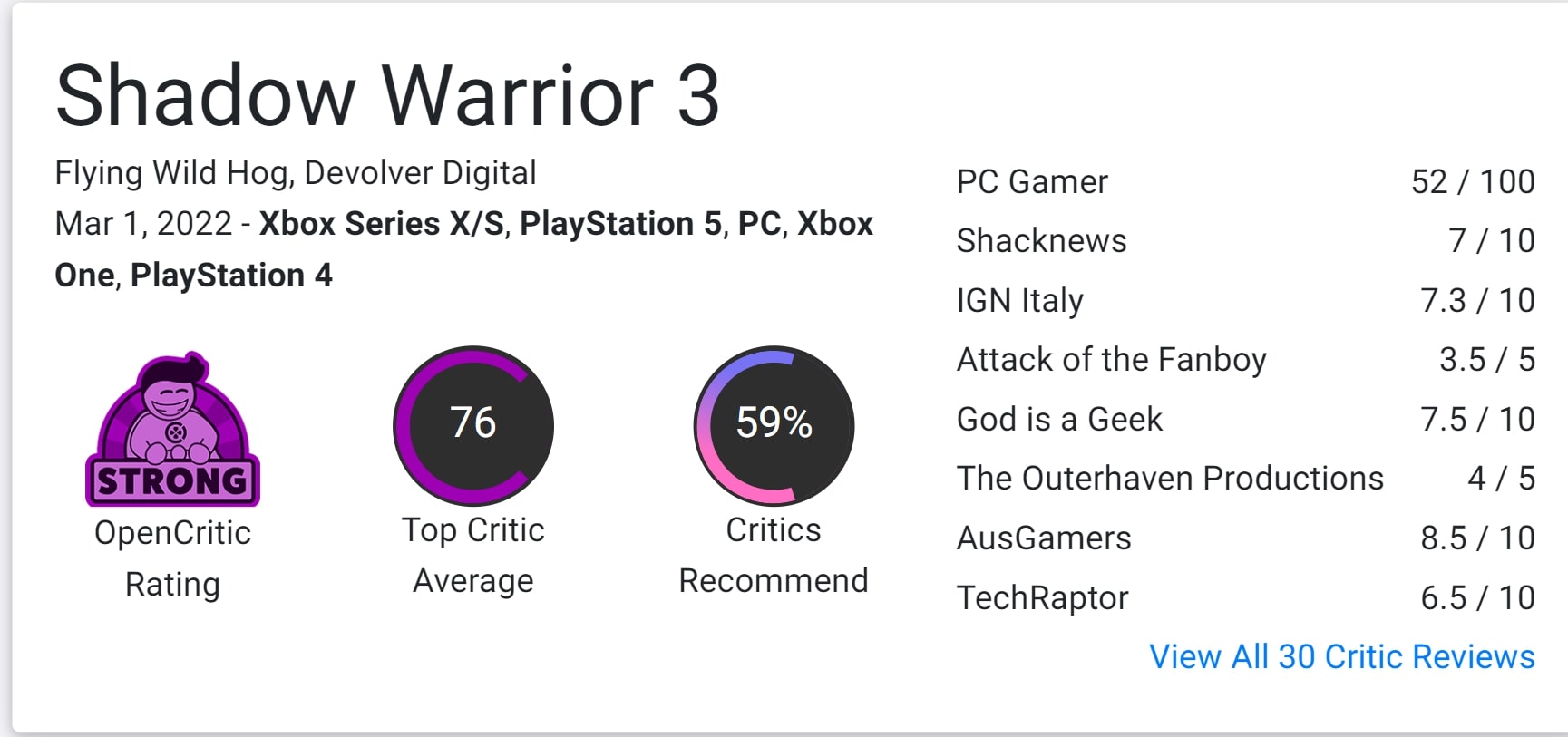 نقدها و نمرات بازی Shadow Warrior 3 منتشر شدند - تی ام گیم