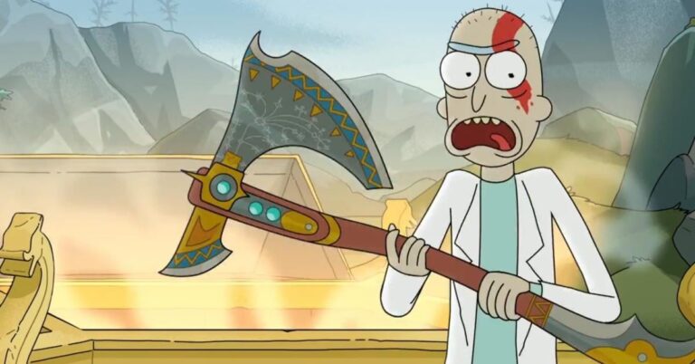 تبلیغ بازی God of War Ragnarok توسط سریال Rick and Morty -