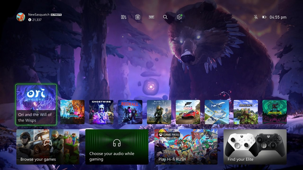 new xbox home screen