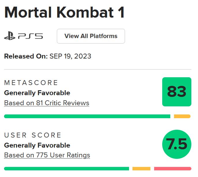 نقدها و نمرات Mortal Kombat 1 منتشر شدند [به‌روزرسانی شد] - گیمفا
