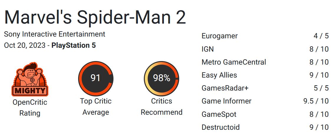 Marvel's Spider-Man 2 🕸️🕷️, PS5, OUT NOW!, 91 ON METACRITIC!