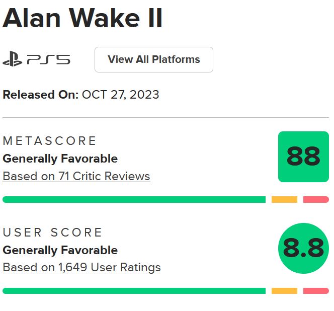 نقدها و نمرات بازی Alan Wake 2 منتشر شدند [به‌روزرسانی شد] - گیمفا