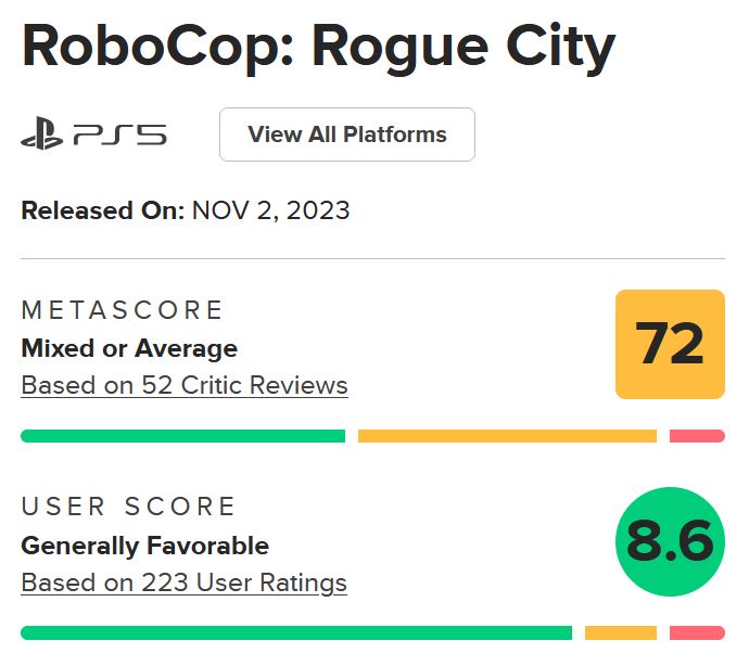 نقدها و نمرات RoboCop: Rogue City منتشر شدند [به‌روزرسانی شد] - گیمفا
