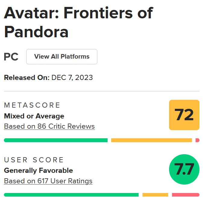 نقدها و نمرات Avatar: Frontiers of Pandora منتشر شدند [به‌روزرسانی شد] - گیمفا