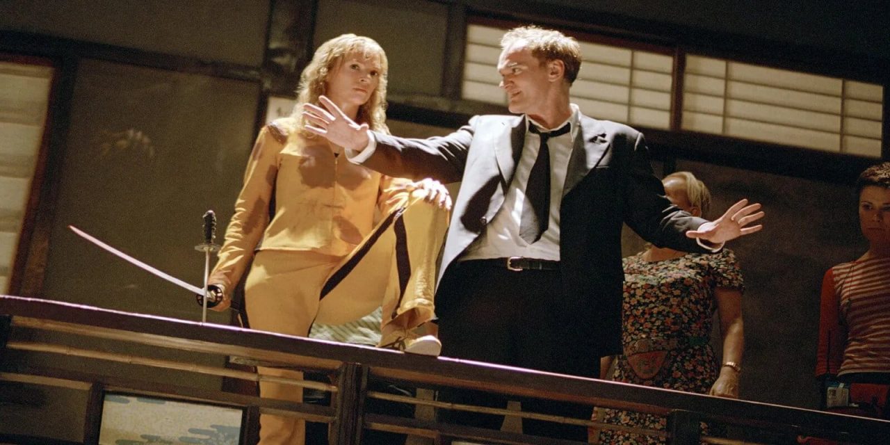 اما تورمن سر صحنه فیلم kill bill