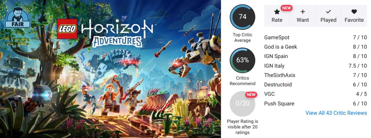 نقدها و نمرات بازی LEGO Horizon Adventures منتشر شدند - گیمفا