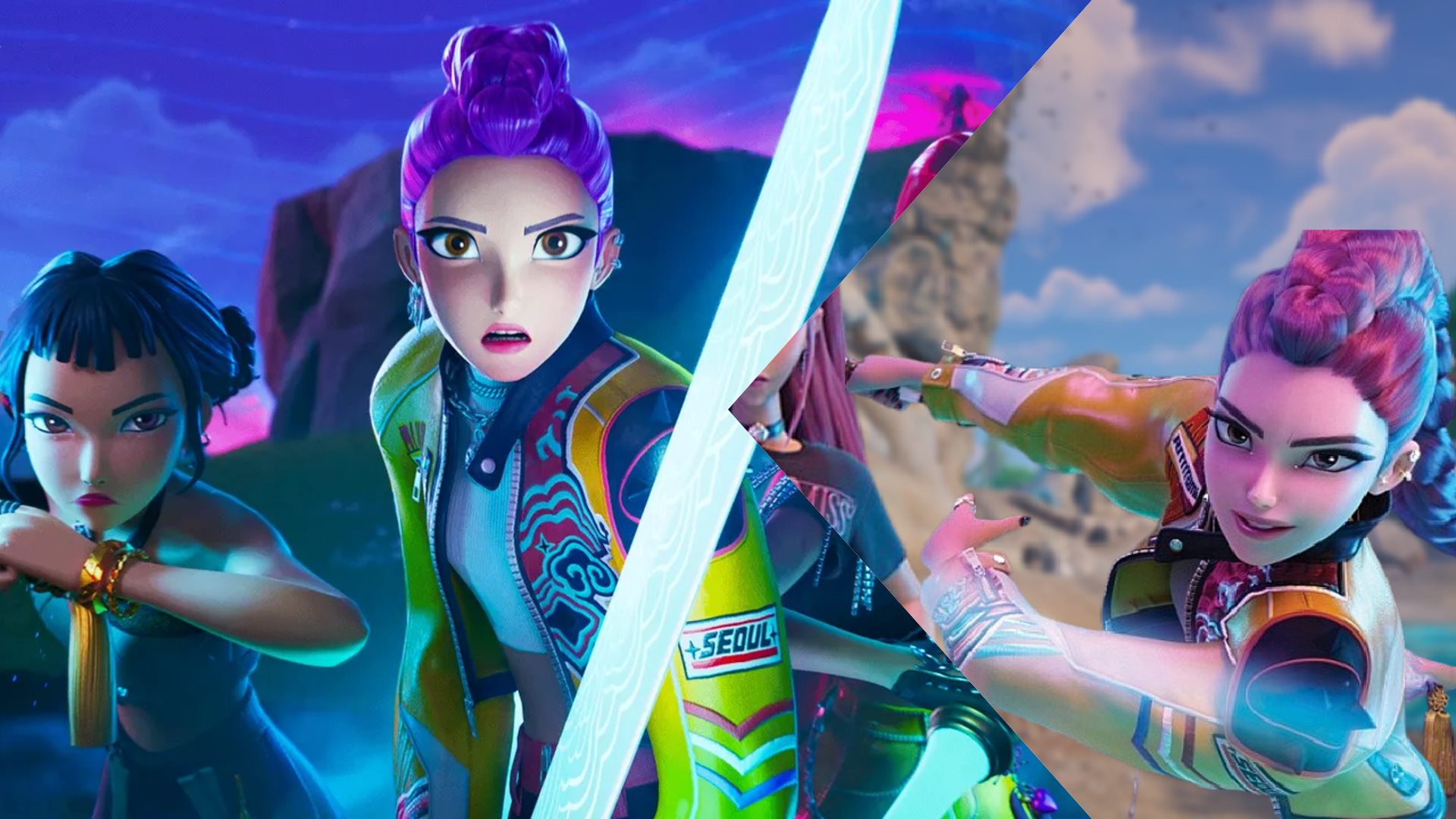 kpop demon hunters new gameplay ویدیو: مبارزات هیجانانگیز گروه هانتریکس با شیاطین در فورتنایت - گیمفا