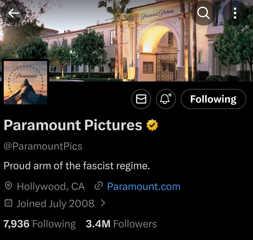 19991 حساب کاربری پارامونت در توییتر هک شد؛ هکر پیام سیاسی جنجالیای منتشر کرد - گیمفا