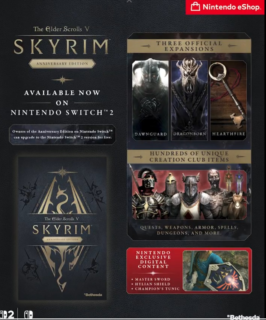 بازی The Elder Scrolls V: Skyrim برای نینتندو سوییچ ۲ عرضه شد - گیمفا