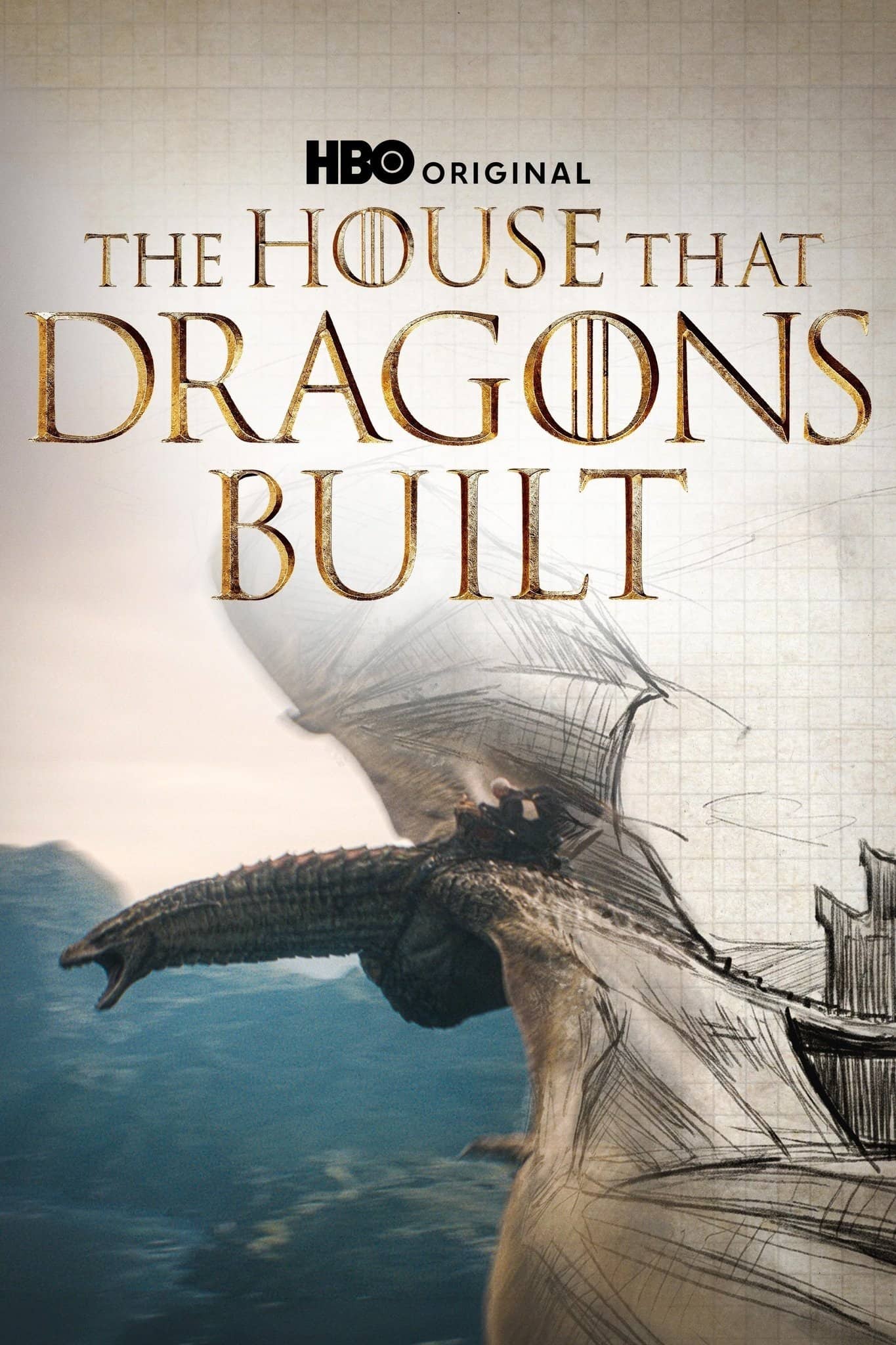 House of the Dragon 2342 Promotional Poster for Hbo Original Series 'the House That Dragons Built' Featuring a Dragon Illustration and Grid Background