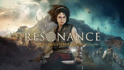 Front-and-center female warrior in armor wielding a dagger, set against a dramatic fantasy battlefield with the title 'RESONANCE' across the middle.