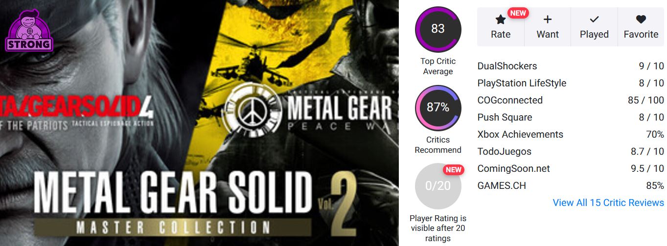 نقدها و نمرات بازی Metal Gear Solid: Master Collection Vol. 2 منتشر شدند | موبوگیم