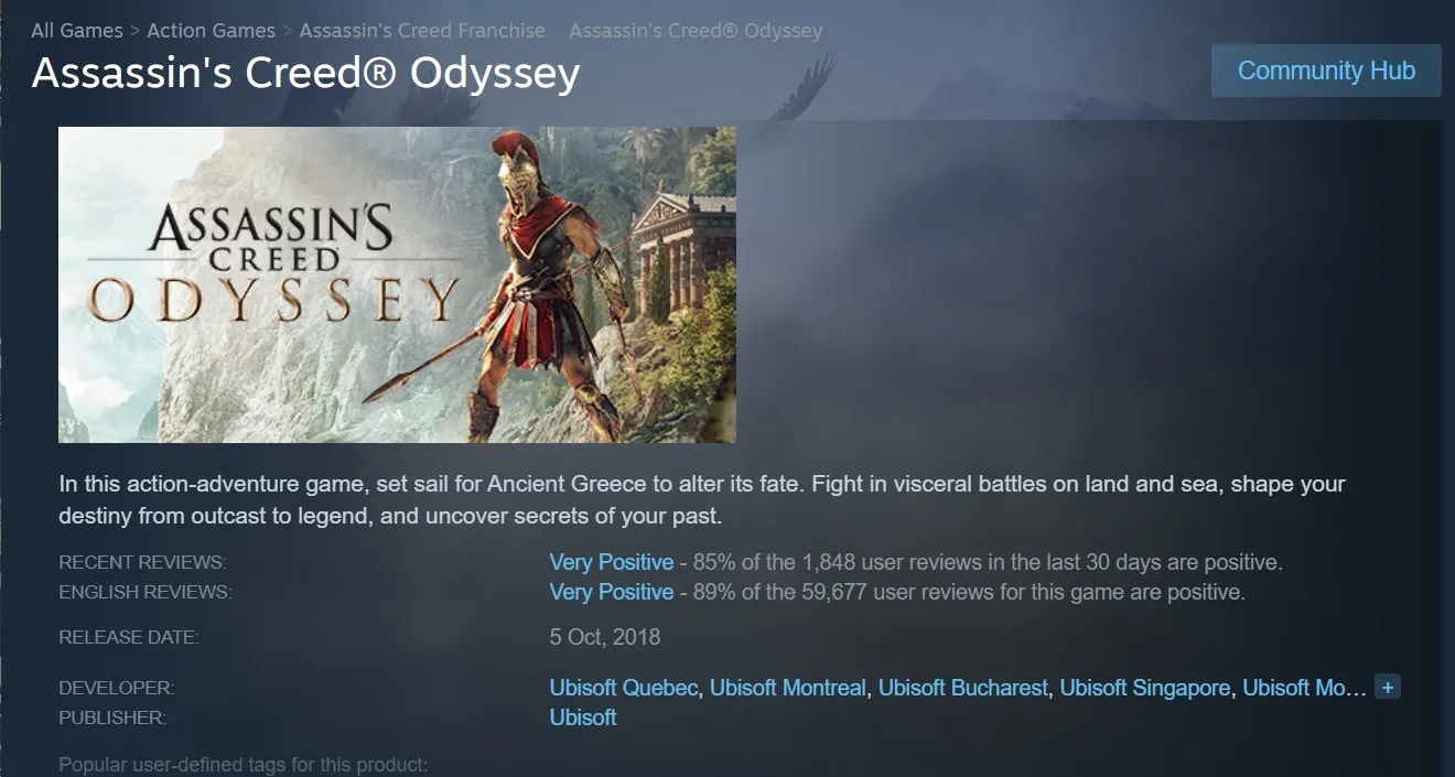 عنوان Assassin’s Creed Odyssey به محبوب‌ترین بازی تاریخ این مجموعه تبدیل شد | موبوگیم