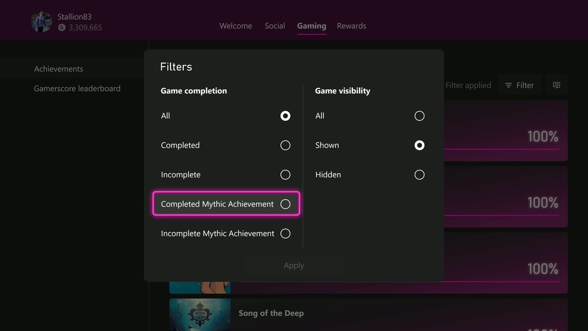 جایگزین احتمالی تروفی پلاتینیوم در XBOX لو رفت؛ جایزه تکمیل ۱۰۰ درصدی بازیها | موبوگیم 1 54465464