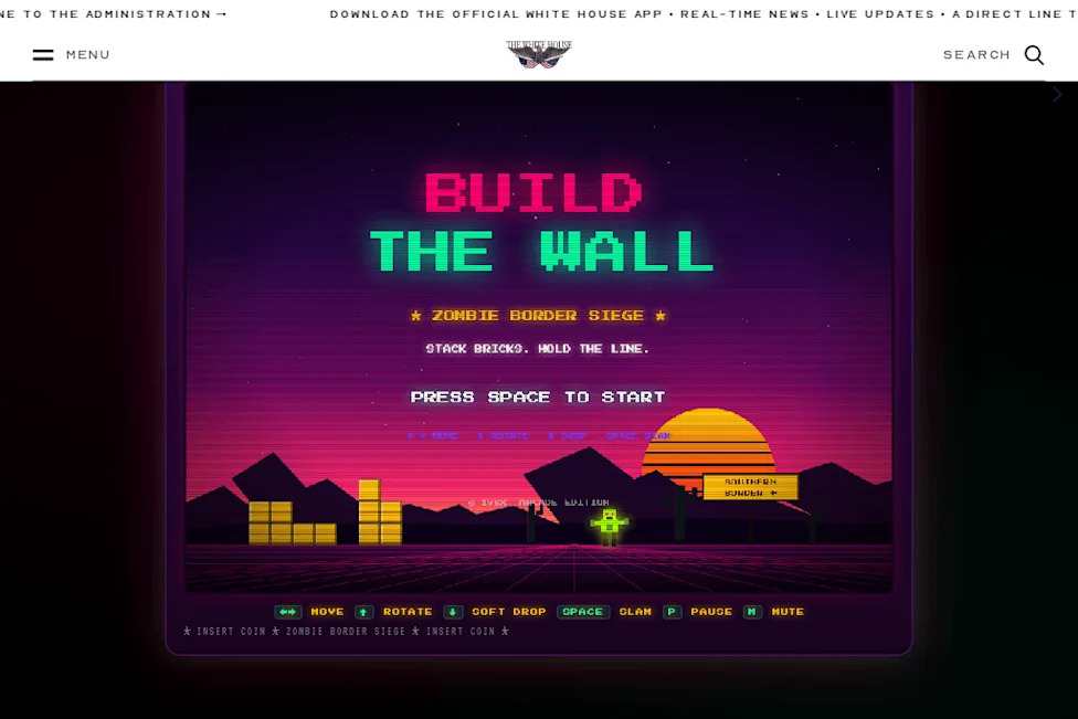 بازی جنجالی Build the Wall از سایت کاخ سفید حذف شد | موبوگیم