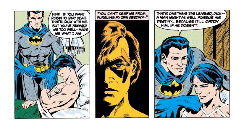 چرا رابینها یکییکی بتمن را ترک کردند؟ | سرنوشت 5 رابین اصلی دنیای DC | موبوگیم 1 nightwing foreshadowed after dick grayson accepts batman just fired him as robin