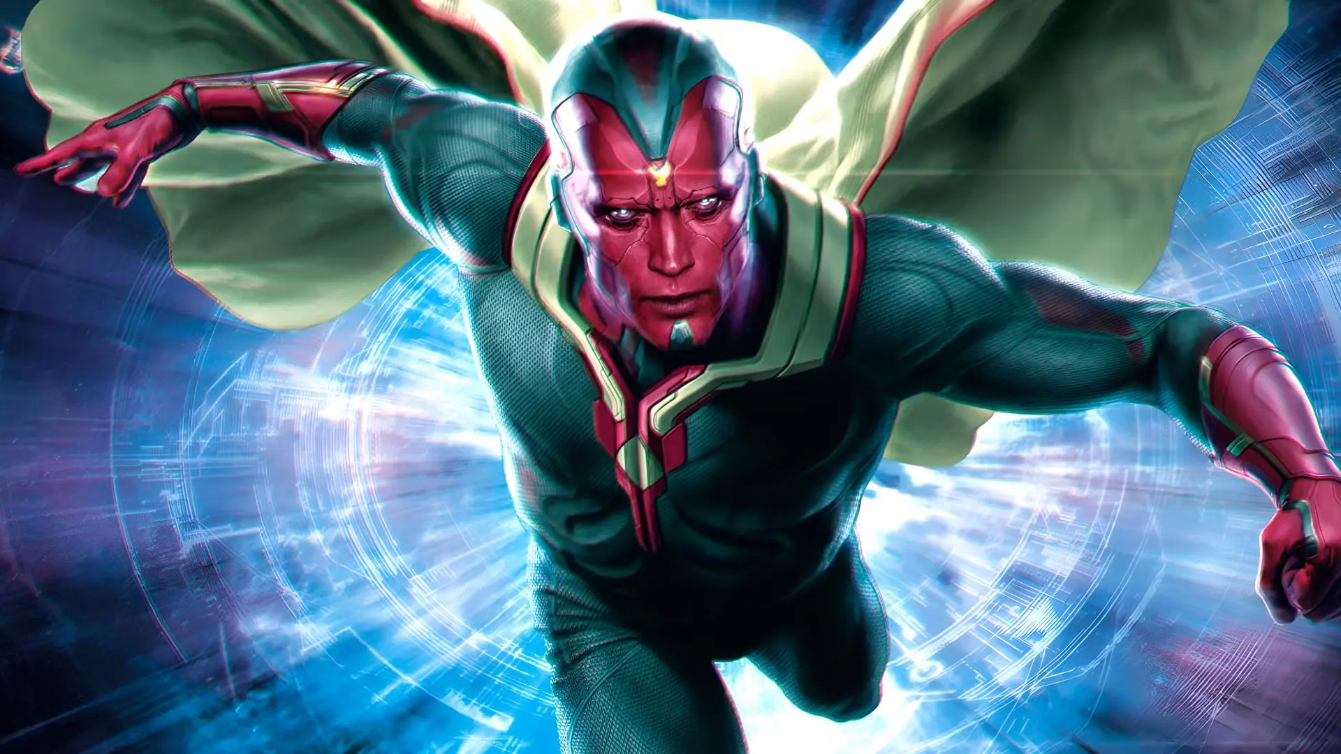 پرفروشترین فیلمهای ابرقهرمانی | موبوگیم 5 paul bettany s vision flies directly at the camera in avengers age of ultron