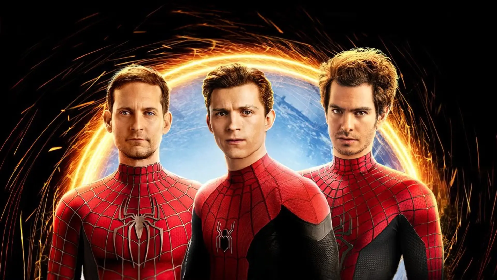 پرفروشترین فیلمهای ابرقهرمانی | موبوگیم 7 tobey magure tom holland and andrew garfield suited up as spider man in no way home
